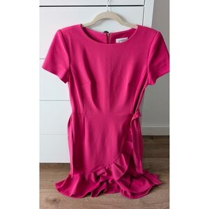 Calvin Klein Elegant Pink Ruffle Dress